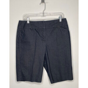 Dana Buchman Signature Chambray Walking Shorts – Size 12, High Waist, Cotton Ble